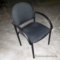 Black Fabric Stacking Guest Chair w/ Fixed Arms